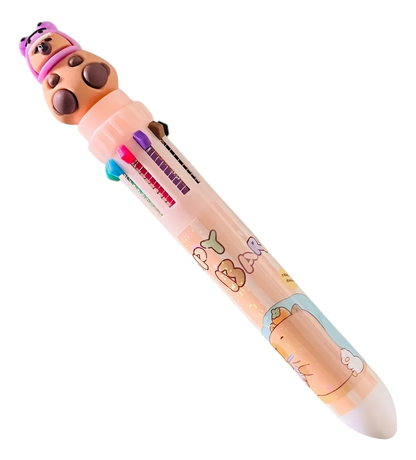 Lápiz Pasta Capibara 10 colores en 1 (Varios diseños)