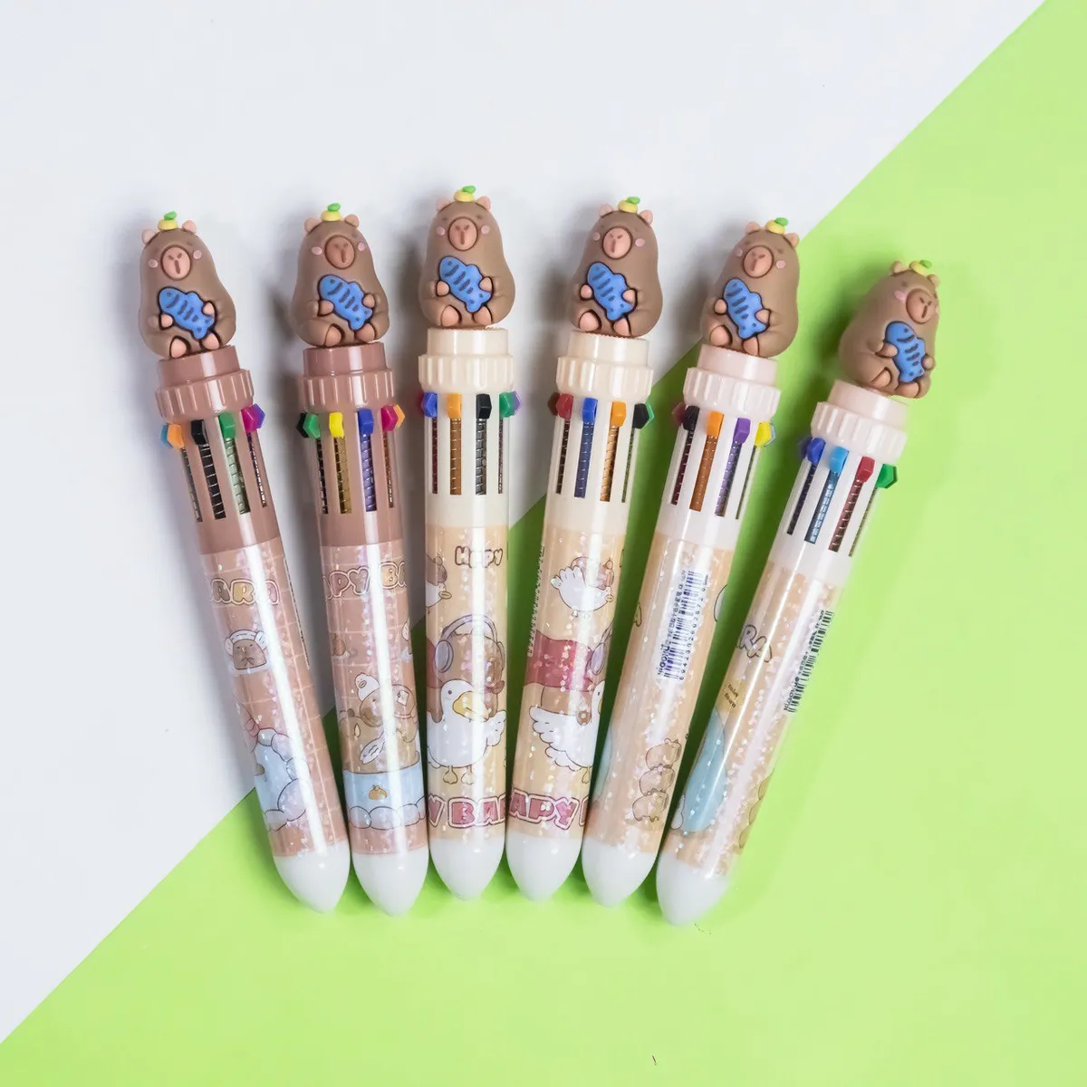 Lápiz Pasta Capibara 10 colores en 1 (Varios diseños)
