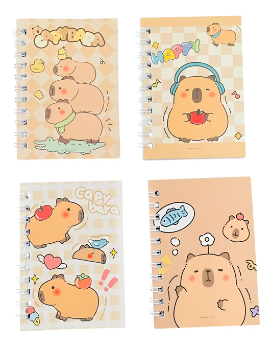 Set 4 Libretas Diseño Capibara