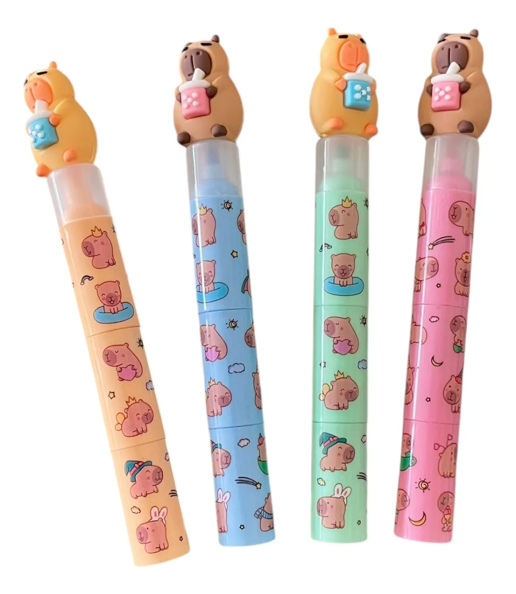 Set 4 Destacadores Triples Capibara