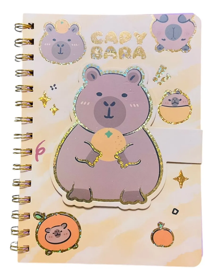 Set Libreta + Lápiz y Stickers Capibara