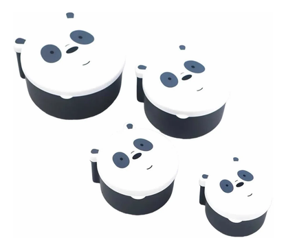 Set Contenedor Comida Escandalosos 4 Piezas (Varios diseños)