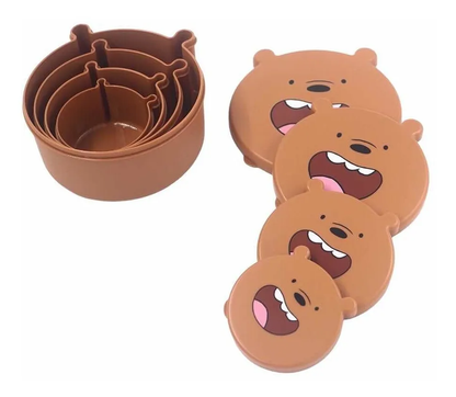 Set Contenedor Comida Escandalosos 4 Piezas (Varios diseños)