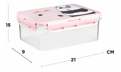 Contenedor Alimentos Rectangular Escandalosos Panda 1500 ml