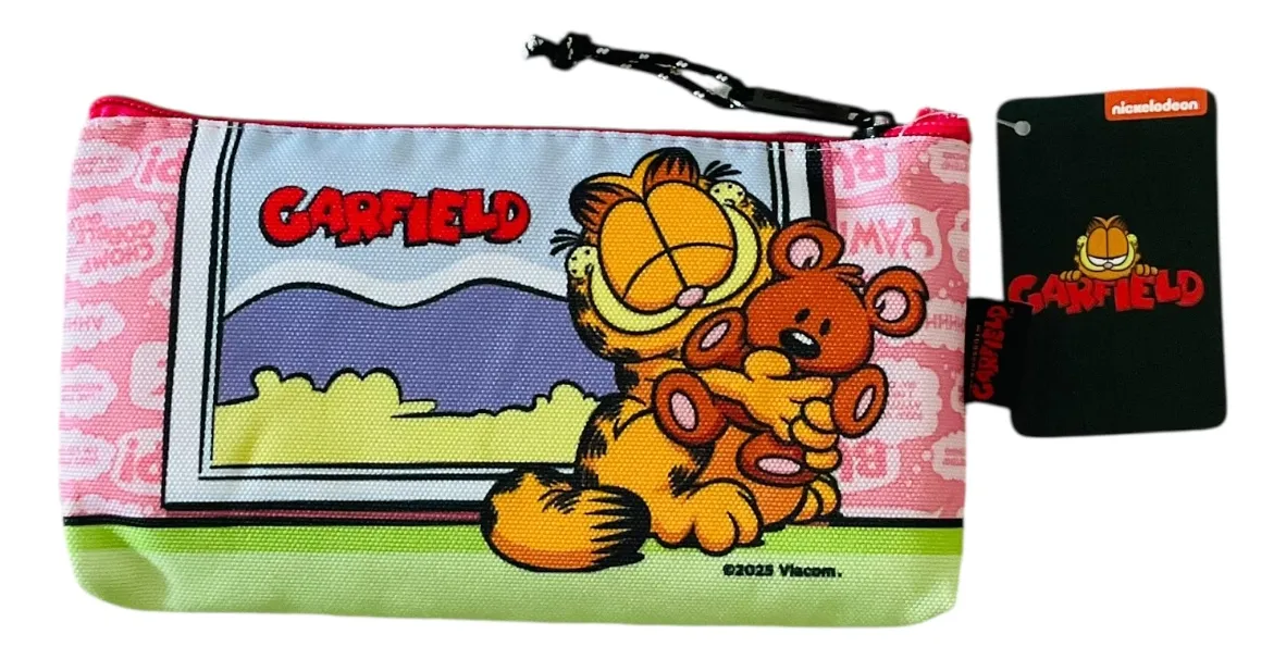 Estuche Escolar Más 12 Lápices De Colores Garfield