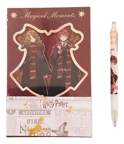 Libreta Harry Potter + Lápiz De Regalo Marrón Oscuro