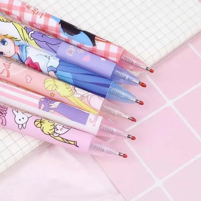 Set 6 Lápices Tinta Gel Negro Sailor Moon