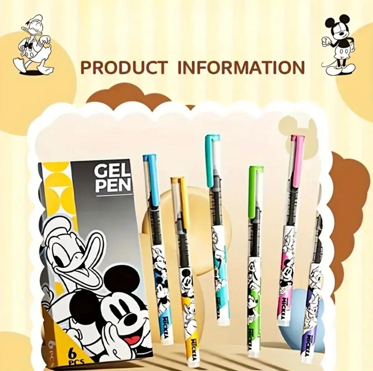 Set de 6 lápices Tinta Gel Mickey Mouse y Sus Amigos
