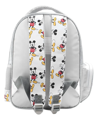 Mochila Escolar Mickey Mouse Plateada 36 cm