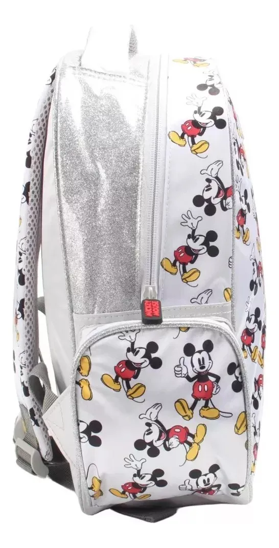 Mochila Escolar Mickey Mouse Plateada 36 cm