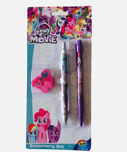 Set Escolar My Little Pony Rosado 3 Piezas (Lápices + Goma)