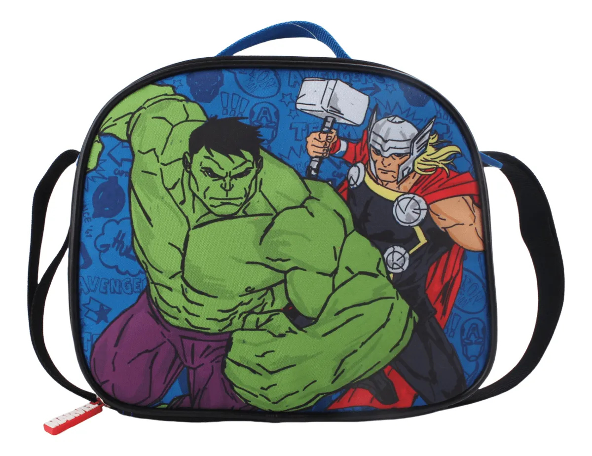 Tripack Mochila Escolar Con Ruedas Avengers (Mochila - lonchera - estuche)