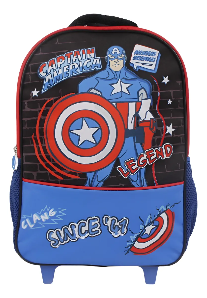 Mochila Escolar con Ruedas Capitán América 15 Litros