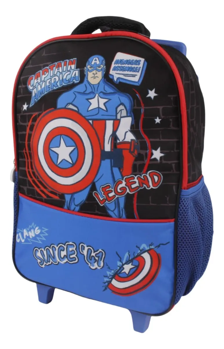 Mochila Escolar con Ruedas Capitán América 15 Litros
