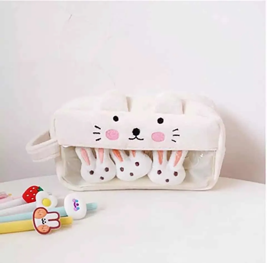 Estuche de Felpa con 3 Broches De Animalitos