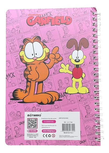Set Libreta Argollada + Stickers Garfield (Varios diseños)