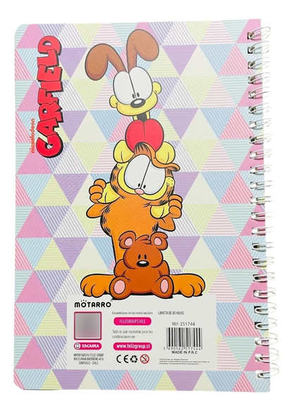 Set Libreta Argollada + Stickers Garfield (Varios diseños)