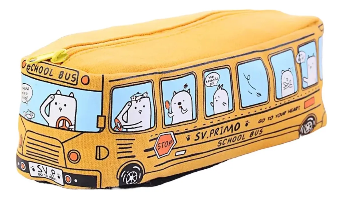 Estuche Bus Escolar Kawaii