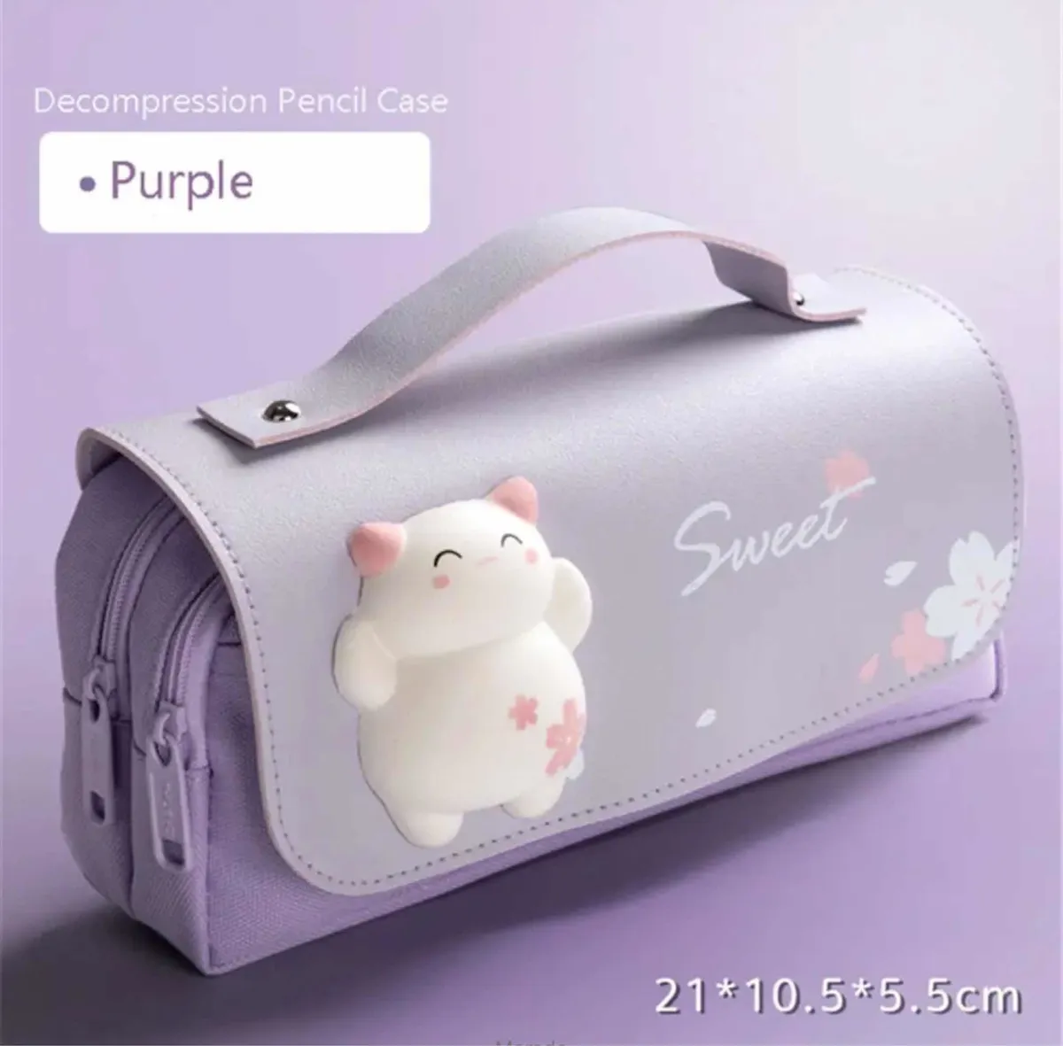 Estuche Doble Diseño Gatito Gran Capacidad (Varios diseños)