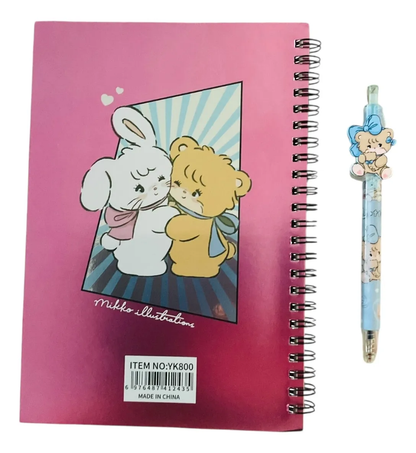 Libreta Mikko Kawaii con Lápiz (Varios diseños)