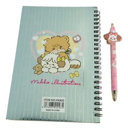 Libreta Mikko Kawaii con Lápiz (Varios diseños)