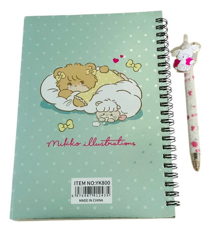 Libreta Mikko Kawaii con Lápiz (Varios diseños)