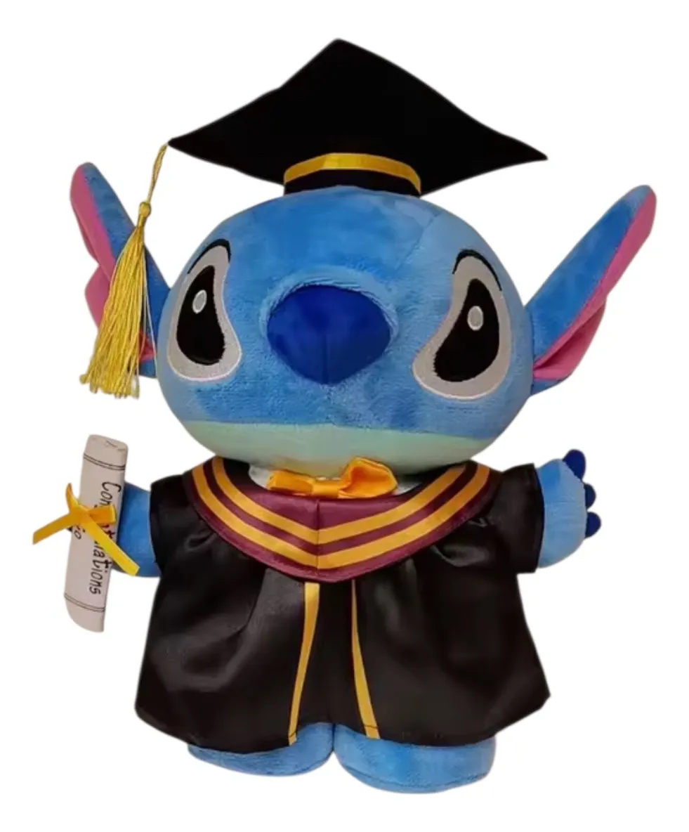 Peluche Stitch Graduación De 30 Cm Azul