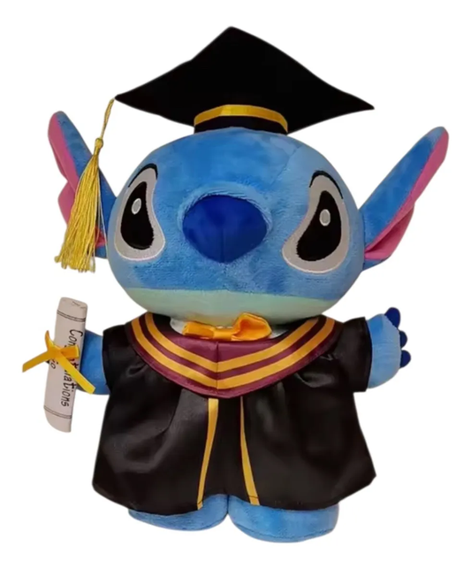 Peluche Stitch Graduación De 30 Cm Azul