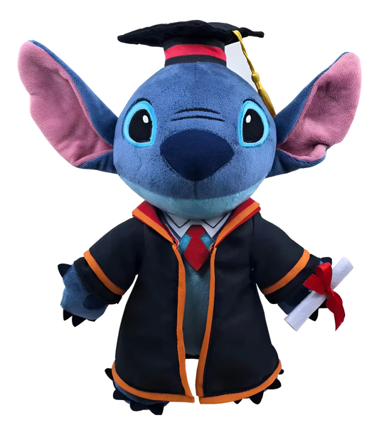 Peluche Stitch Graduación De 30 Cm Azul