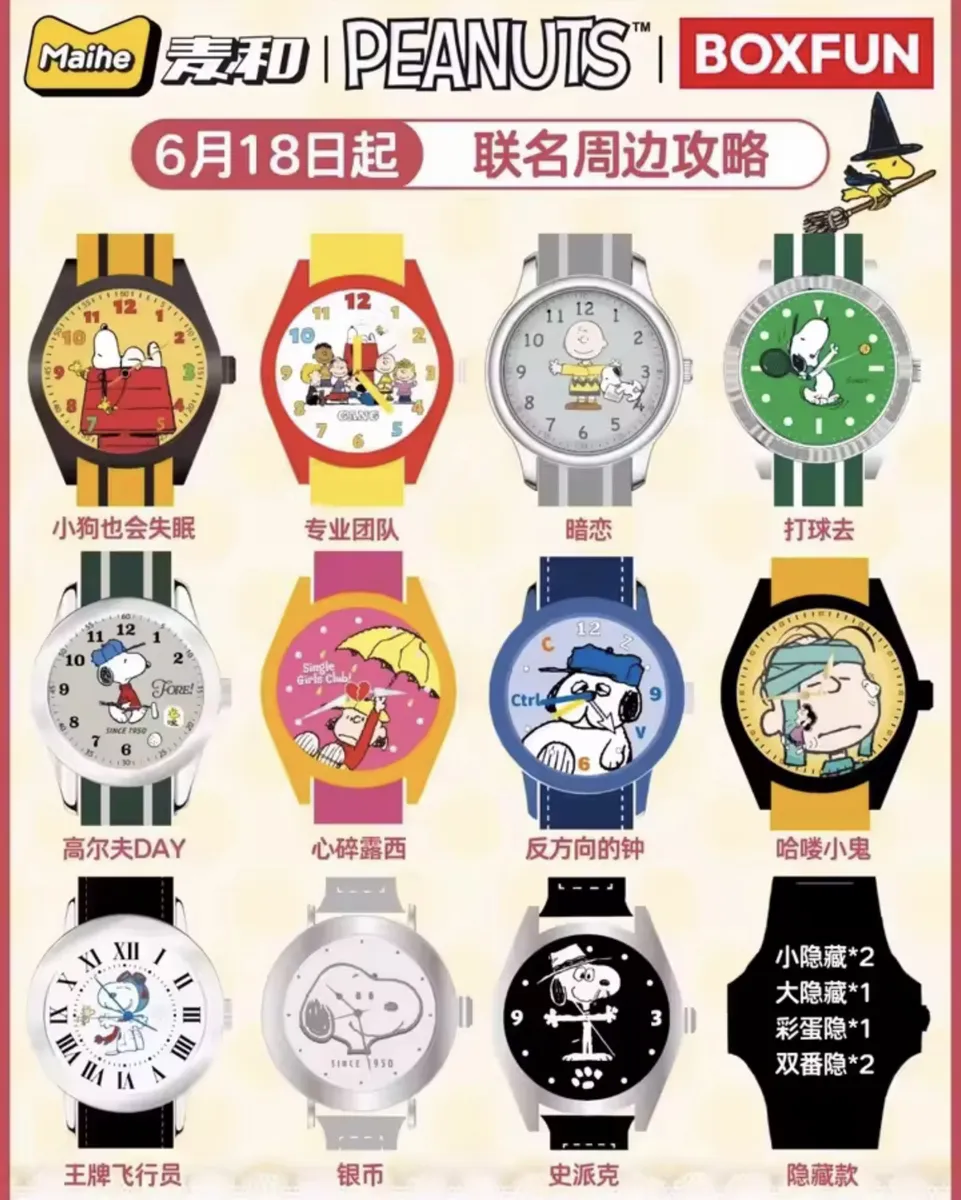 Reloj Blind Box Snoopy (Varios modelos)