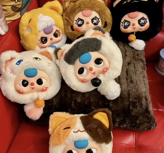 Blind Box Baby Three Fortune Cat Zipper Bag