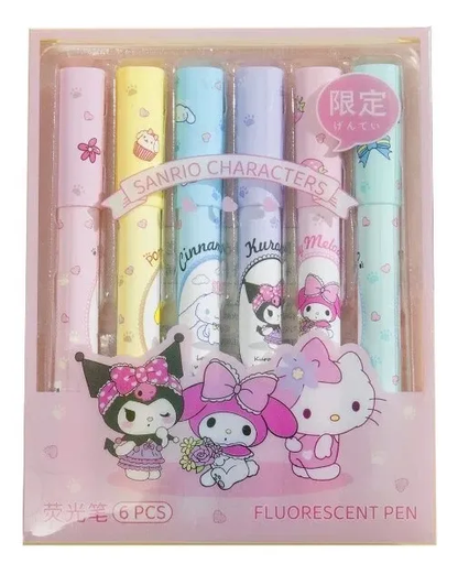 Set 6 destacadores Personajes Sanrio