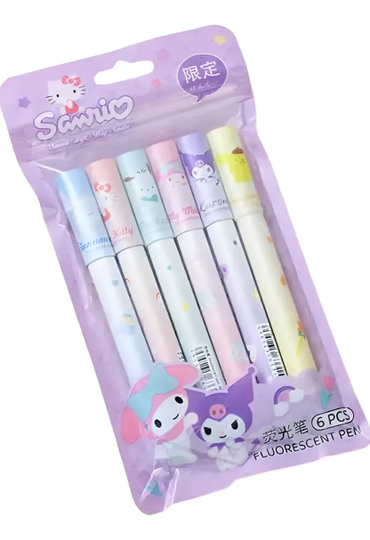 Set 6 destacadores Personajes Sanrio
