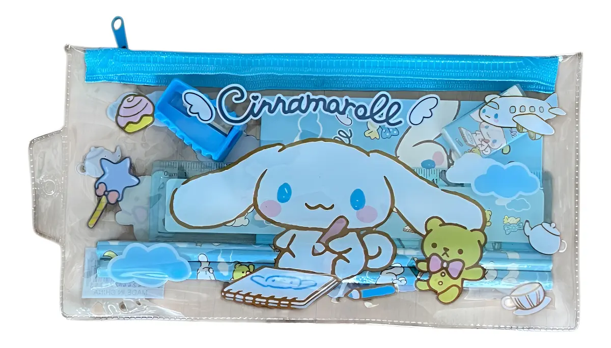 Set Escolar Estuche 7 piezas Personajes Sanrio