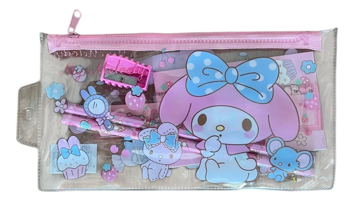 Set Escolar Estuche 7 piezas Personajes Sanrio