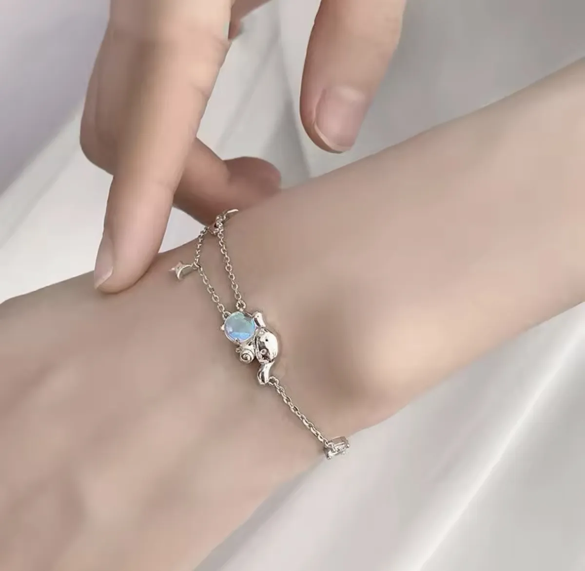 Pulsera My Melody & Cinnamoroll Bañada en Plata