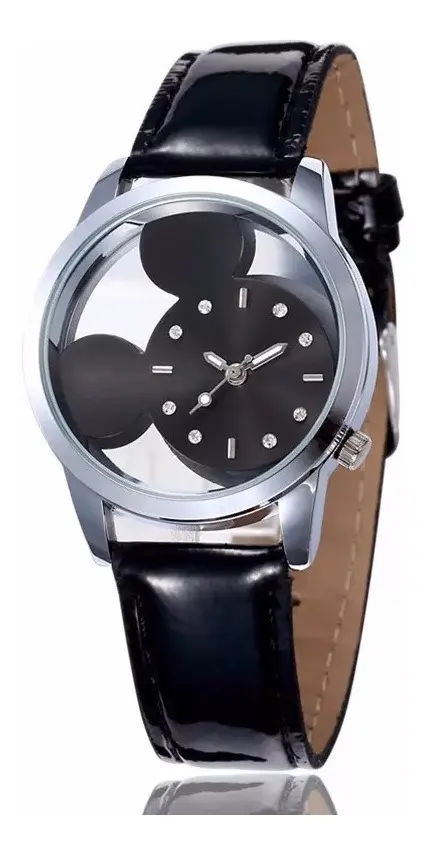 Reloj con Correa de Cuerina Mickey Mouse