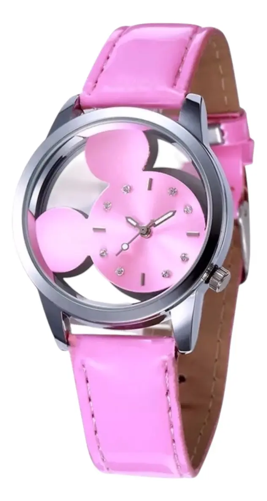 Reloj con Correa de Cuerina Mickey Mouse
