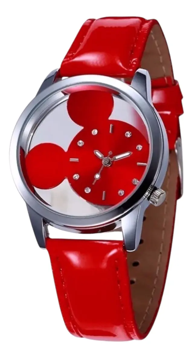 Reloj con Correa de Cuerina Mickey Mouse