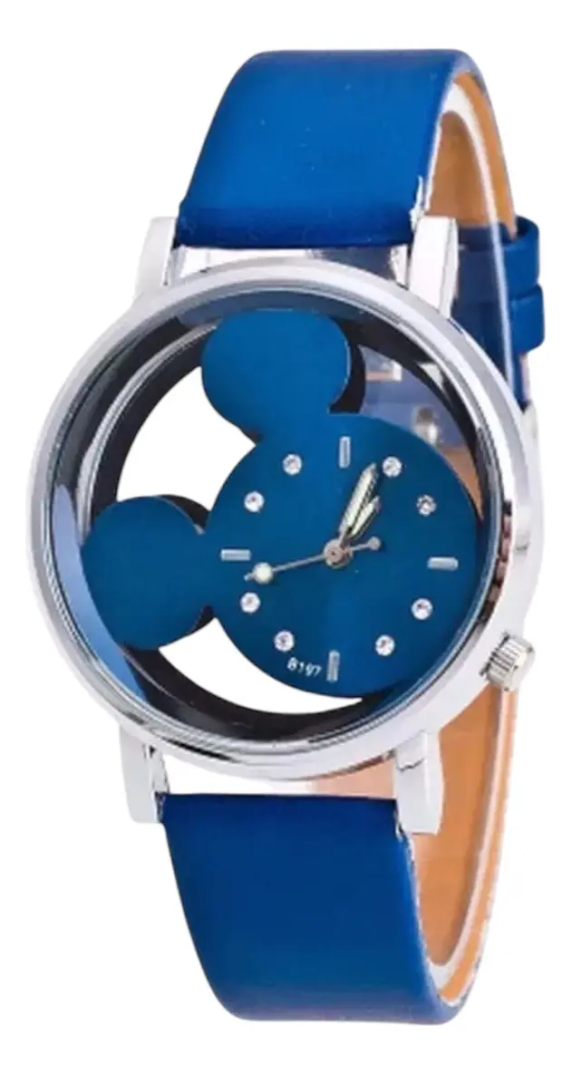 Reloj con Correa de Cuerina Mickey Mouse