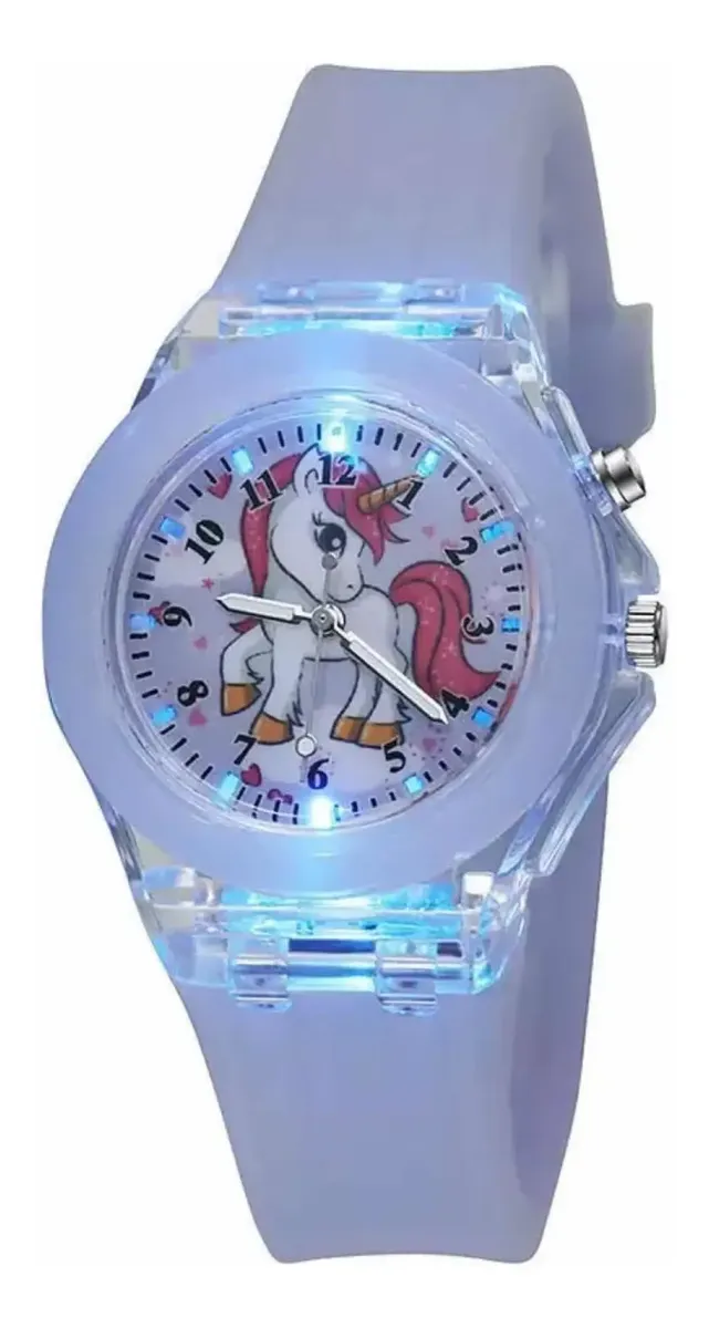 Reloj Unicornio con Luces Pulsera de Silicona