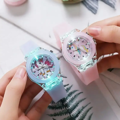 Reloj Unicornio con Luces Pulsera de Silicona