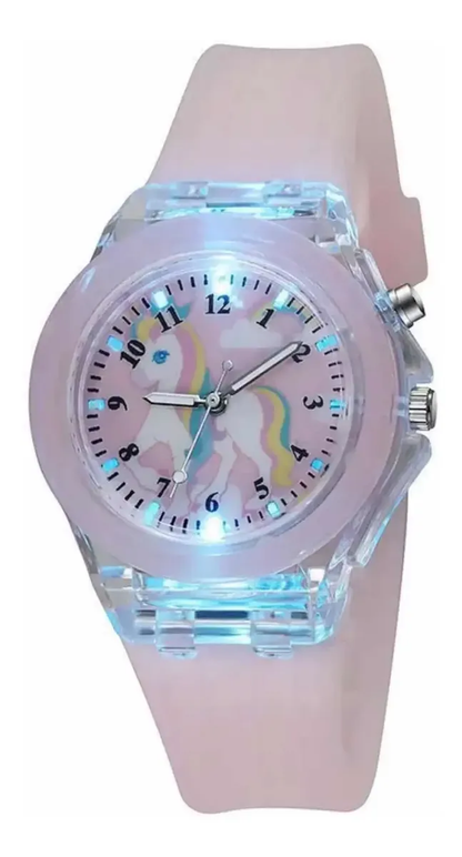 Reloj Unicornio con Luces Pulsera de Silicona