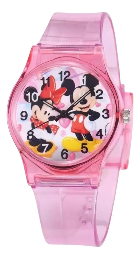 Reloj de Silicona Transparente Mickey & Minnie para Niños