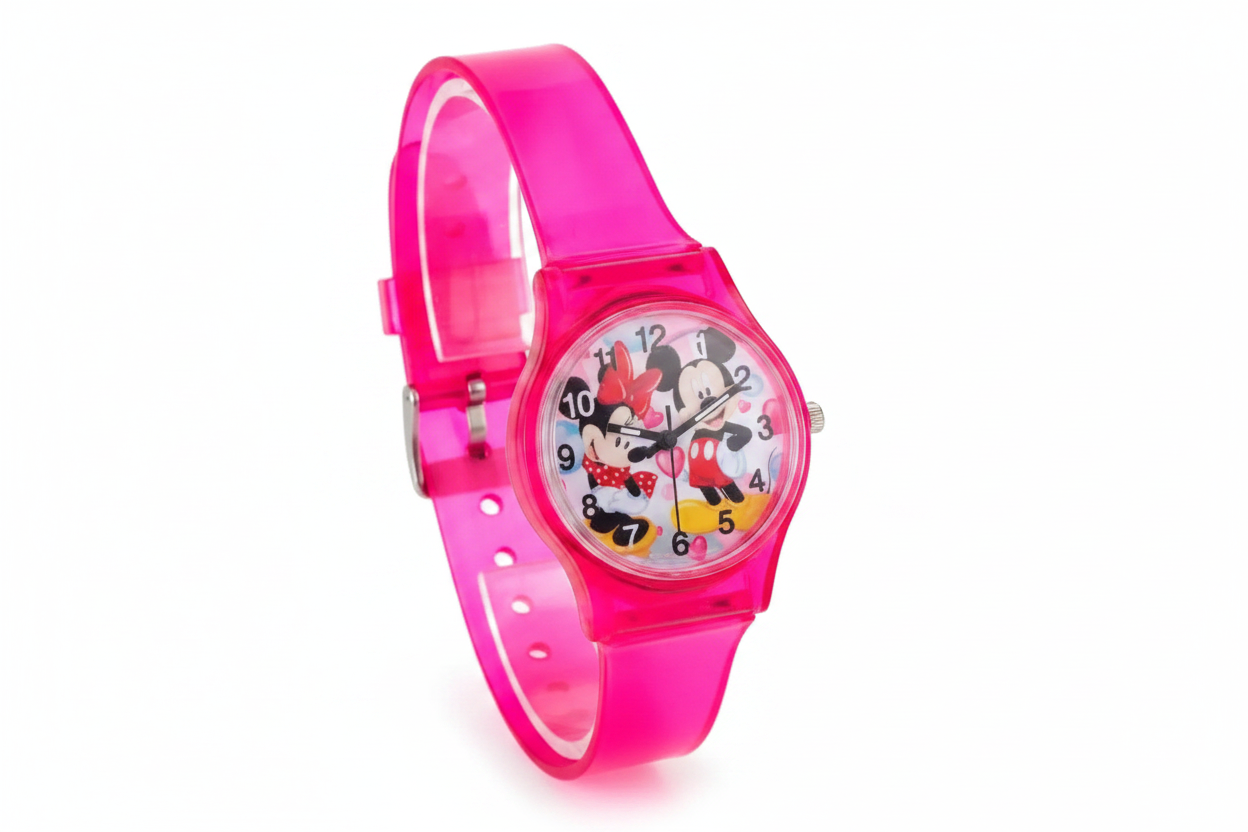 Reloj de Silicona Transparente Mickey & Minnie para Niños