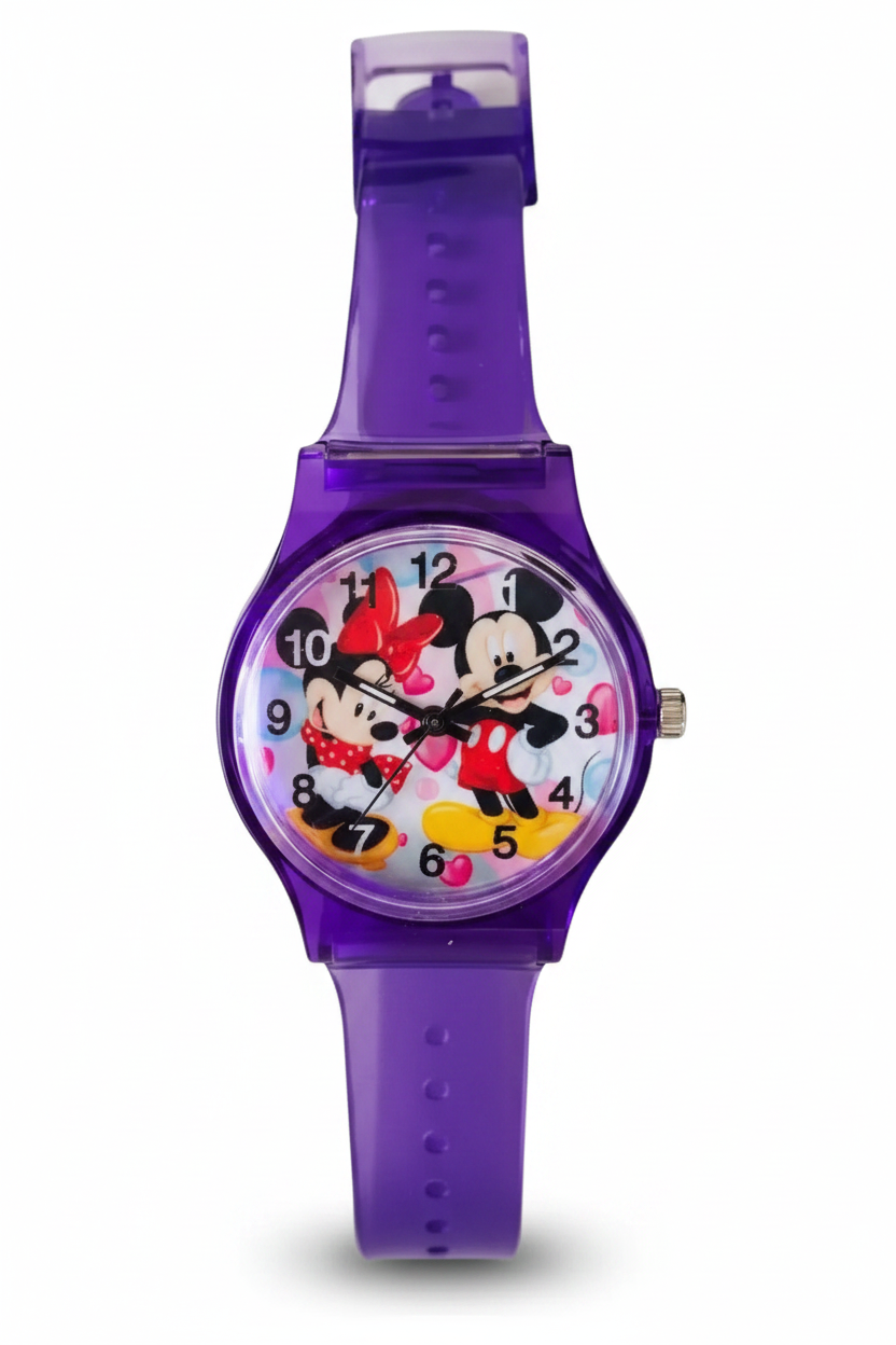 Reloj de Silicona Transparente Mickey & Minnie para Niños