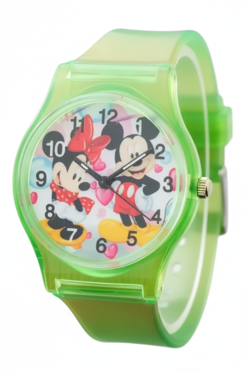 Reloj de Silicona Transparente Mickey & Minnie para Niños