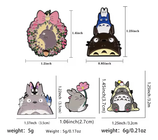 Set de 5 Pins Totoro