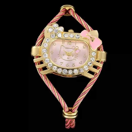 Reloj Hello Kitty con Pulsera Metálica a Presión