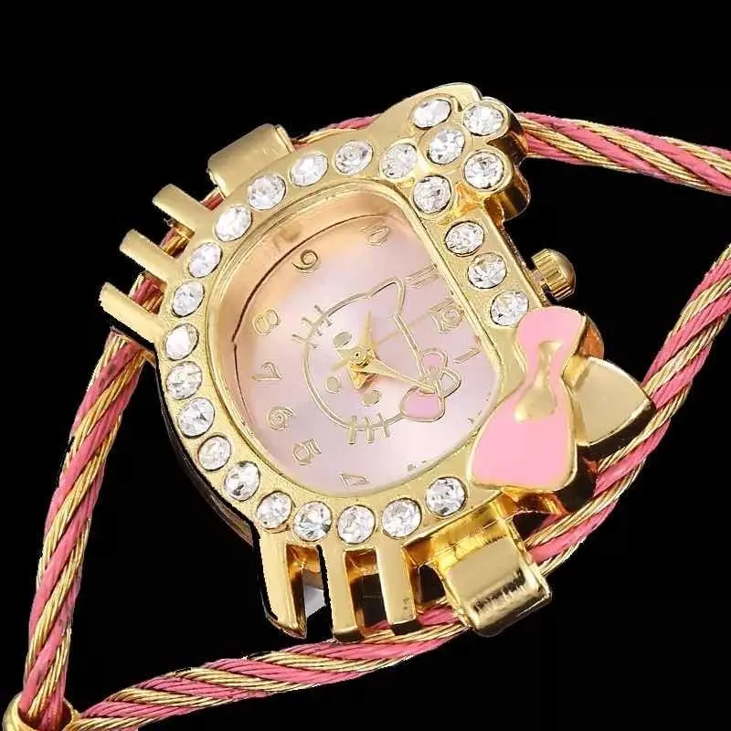 Reloj Hello Kitty con Pulsera Metálica a Presión